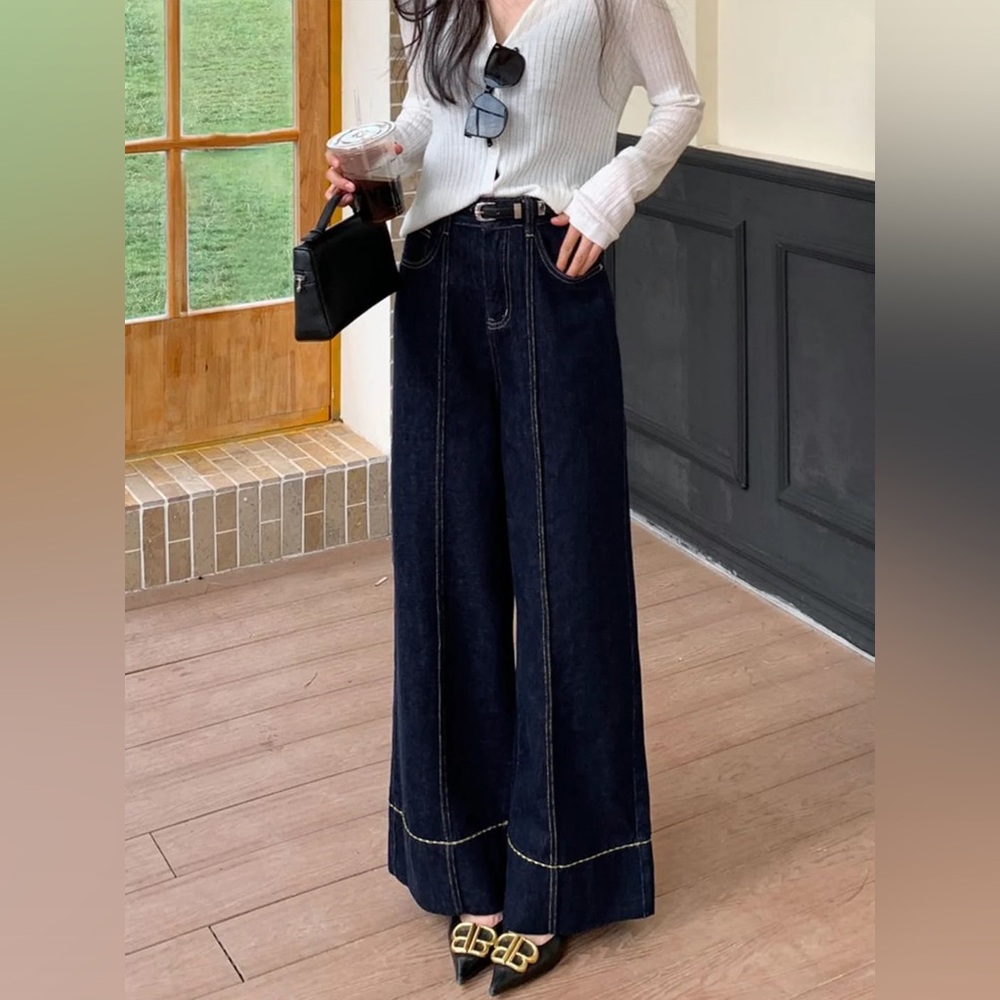 COMMENSE Wide Leg Denim Jeans - size Small - Picture 5 of 6